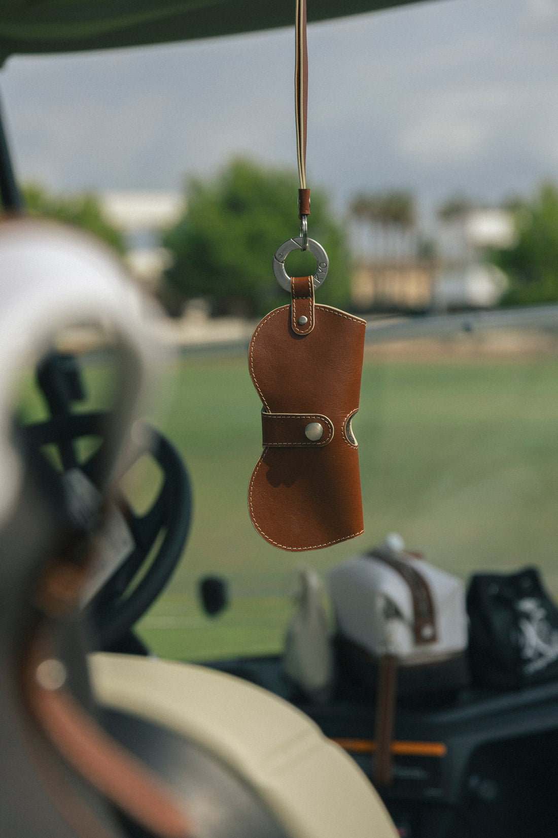 Cabot glasses case lanyard tan